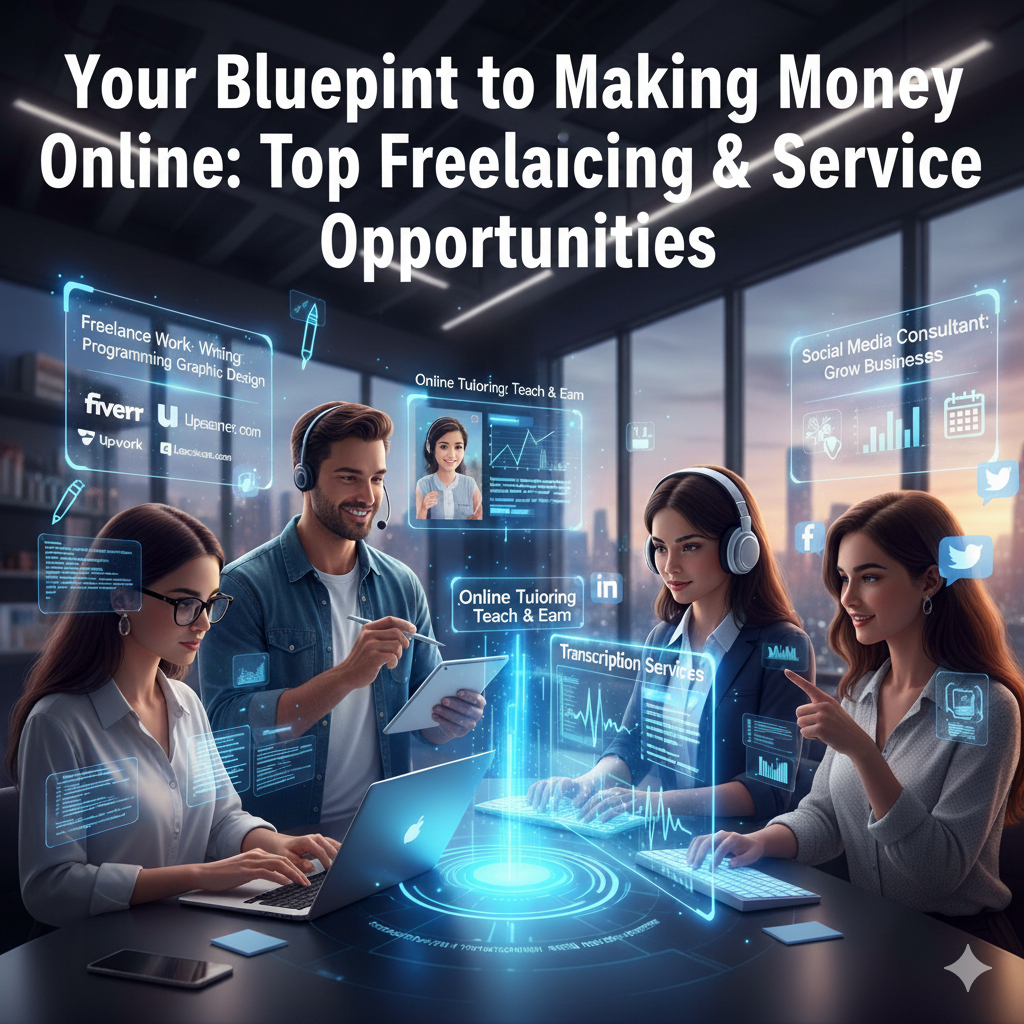 Your Blueprint to Making Money Online: Top Freelancing & Service Opportunities